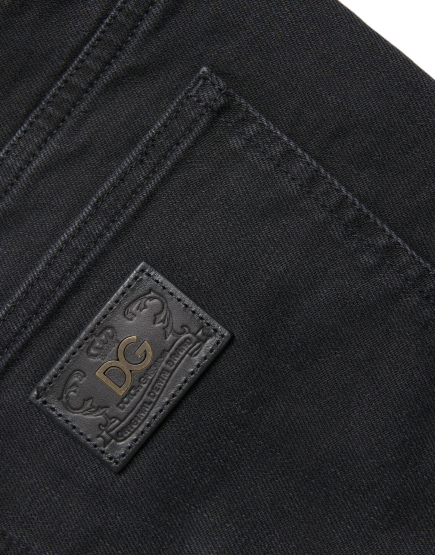 Black Cotton Stretch Bermuda Denim Shorts-Dolce & Gabbana-LabelTerrace.com
