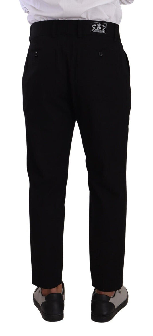 Black Cotton Stretch Chinos Trouser Jeans-Dolce & Gabbana-LabelTerrace.com