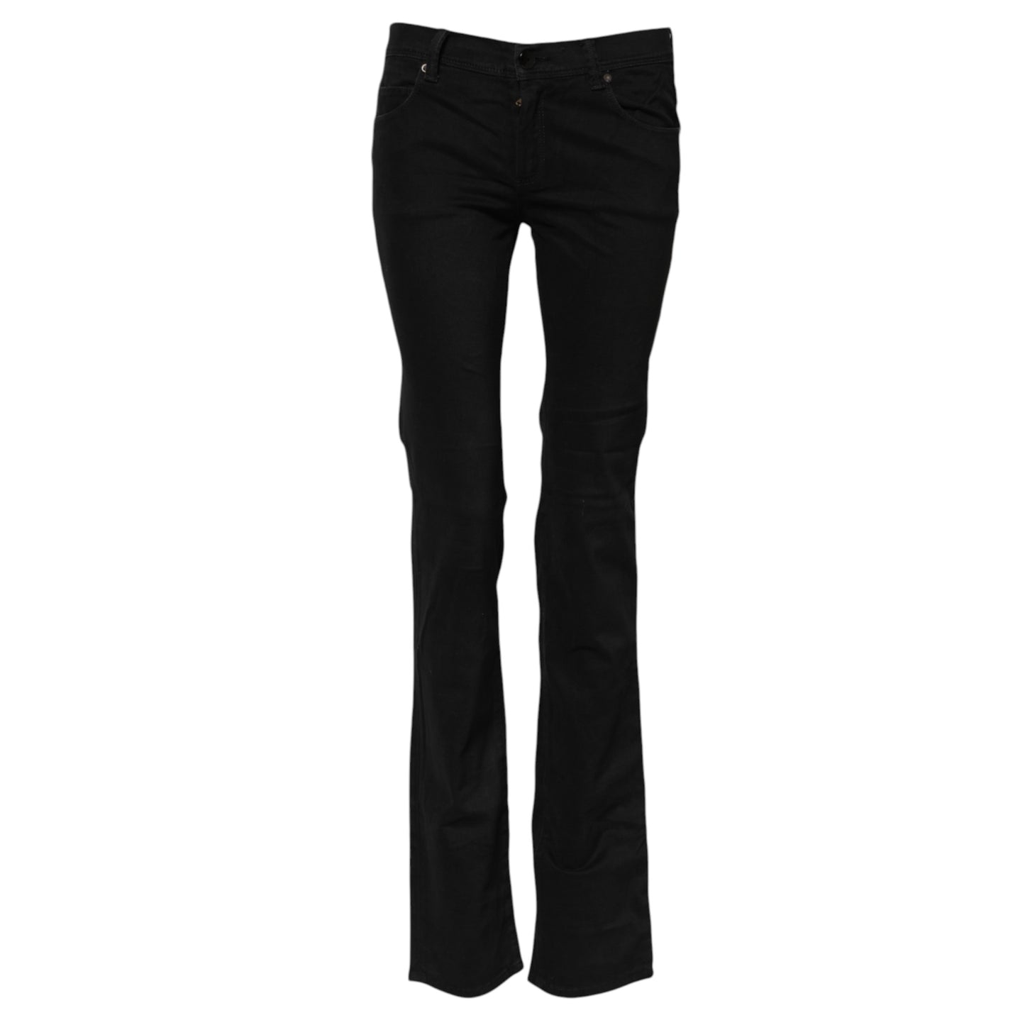 Black Cotton Stretch Flared Bootcut Denim Jeans-Ermanno Scervino-LabelTerrace.com