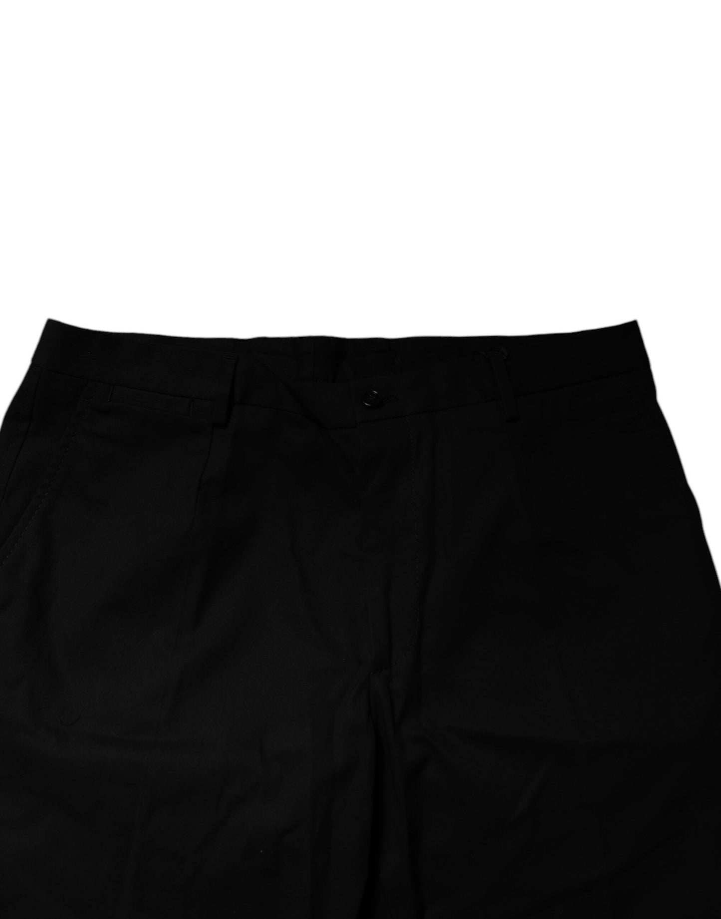 Black Cotton Stretch Mid Waist Bermuda Shorts-Dolce & Gabbana-LabelTerrace.com