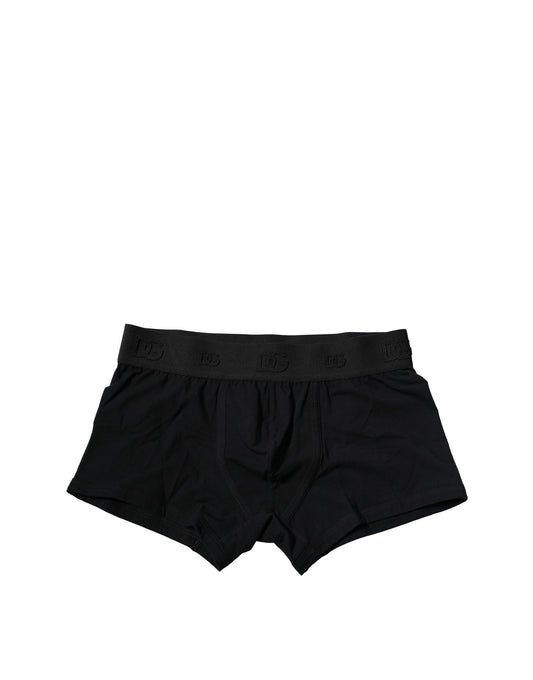 Black Cotton Stretch Regular Boxer Underwear-Dolce & Gabbana-LabelTerrace.com