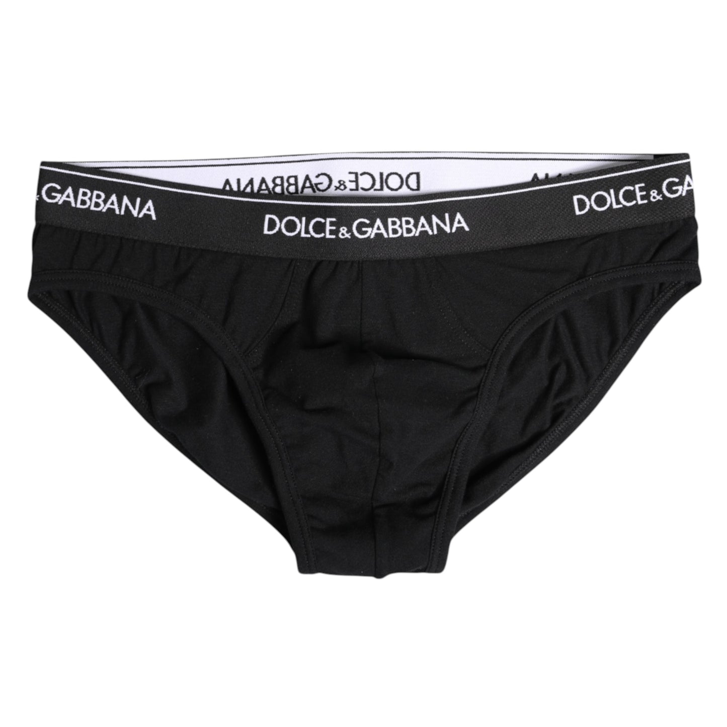 Black Cotton Stretch Regular Brief Underwear-Dolce & Gabbana-LabelTerrace.com