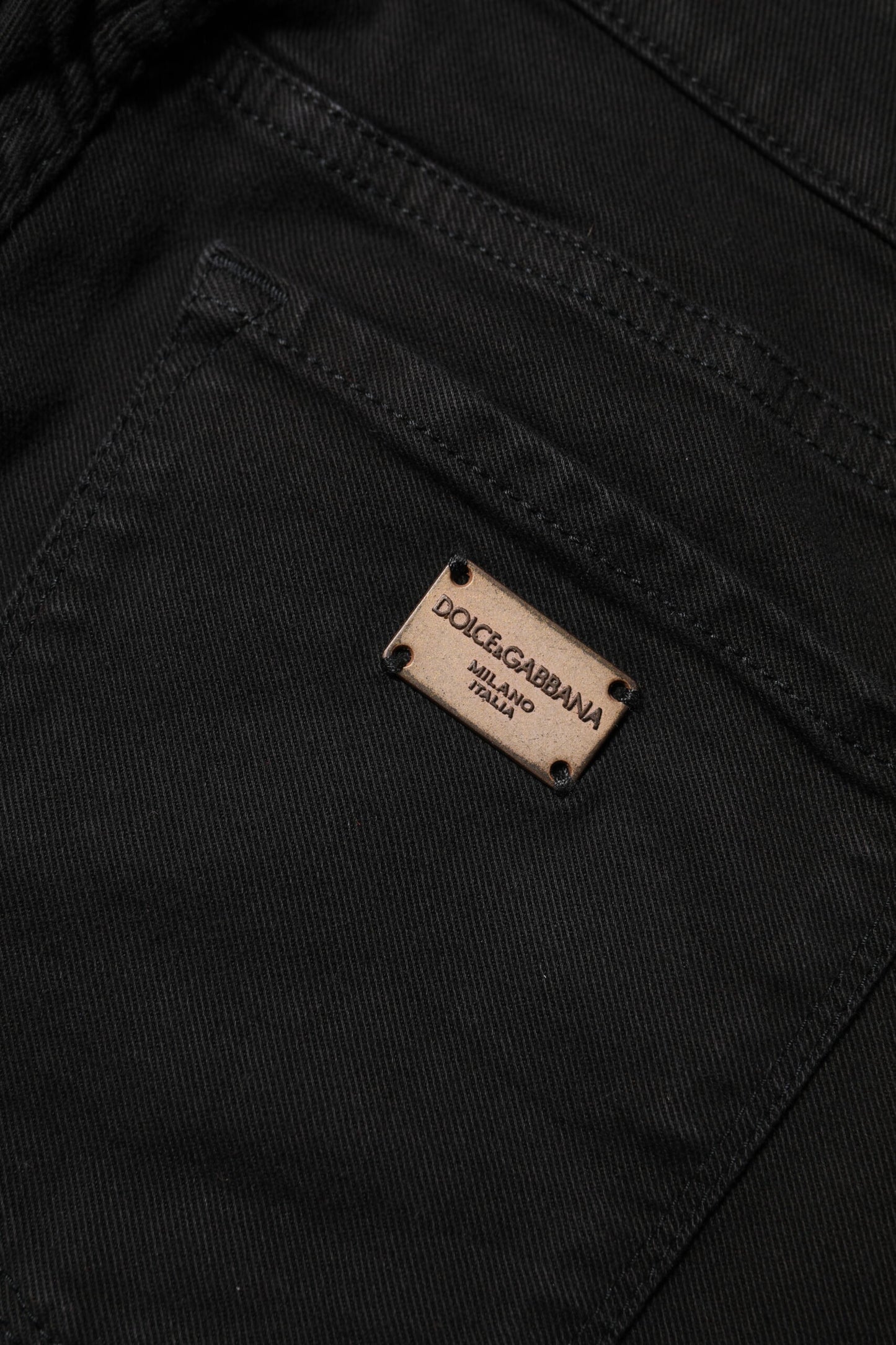 Black Cotton Stretch Slim Fit Denim Jeans-Dolce & Gabbana-LabelTerrace.com