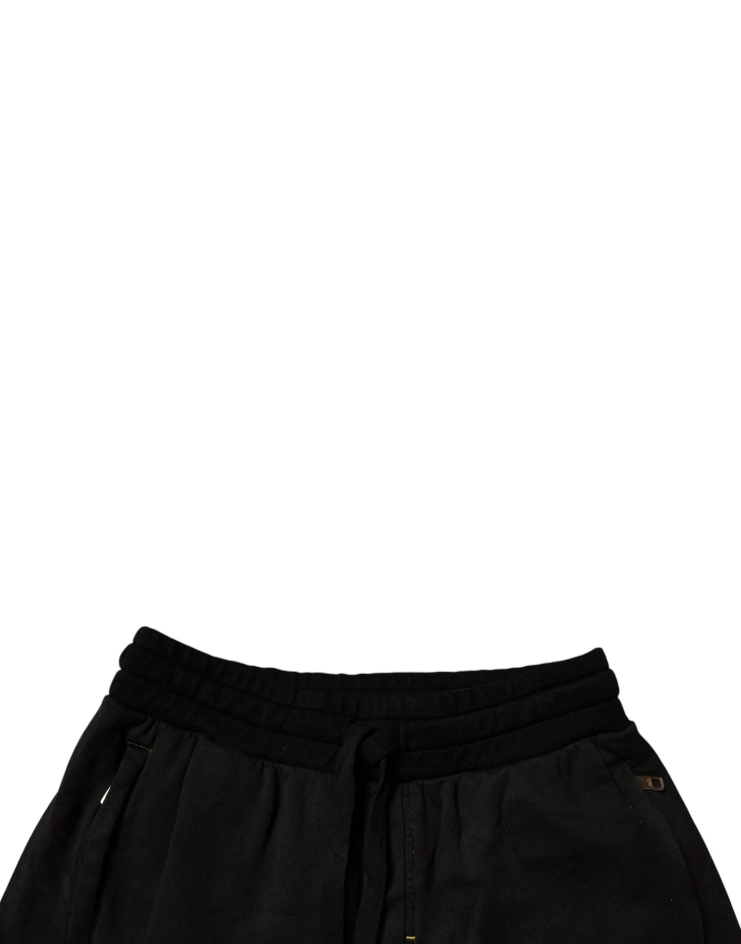 Black Cotton Sweatshorts Men Bermuda Shorts-Dolce & Gabbana-LabelTerrace.com