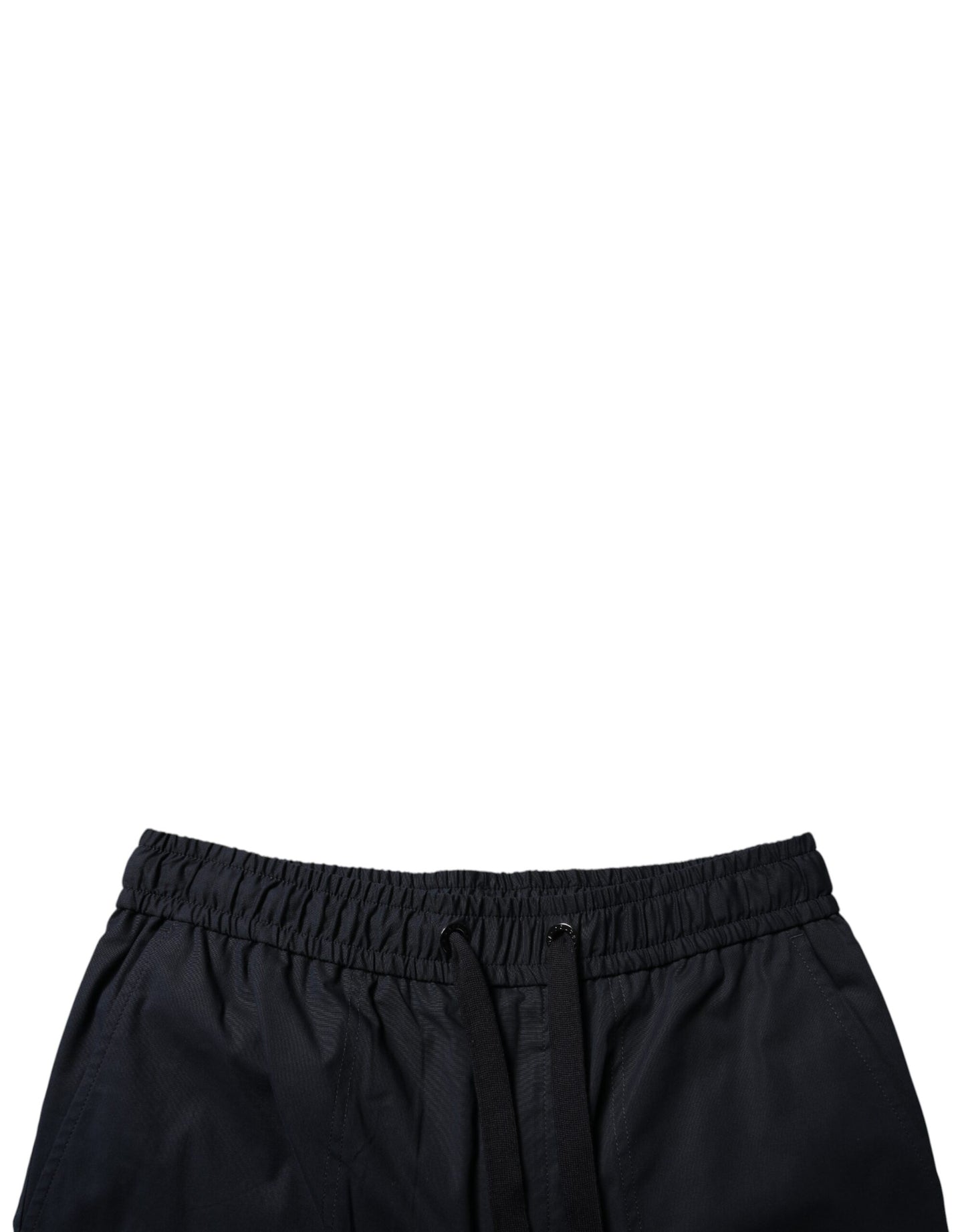 Black Cotton Sweatshorts Men Bermuda Shorts-Dolce & Gabbana-LabelTerrace.com