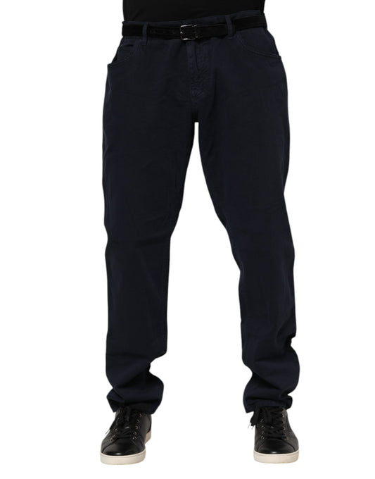 Black Cotton Tapered Denim Jeans-Dolce & Gabbana-LabelTerrace.com