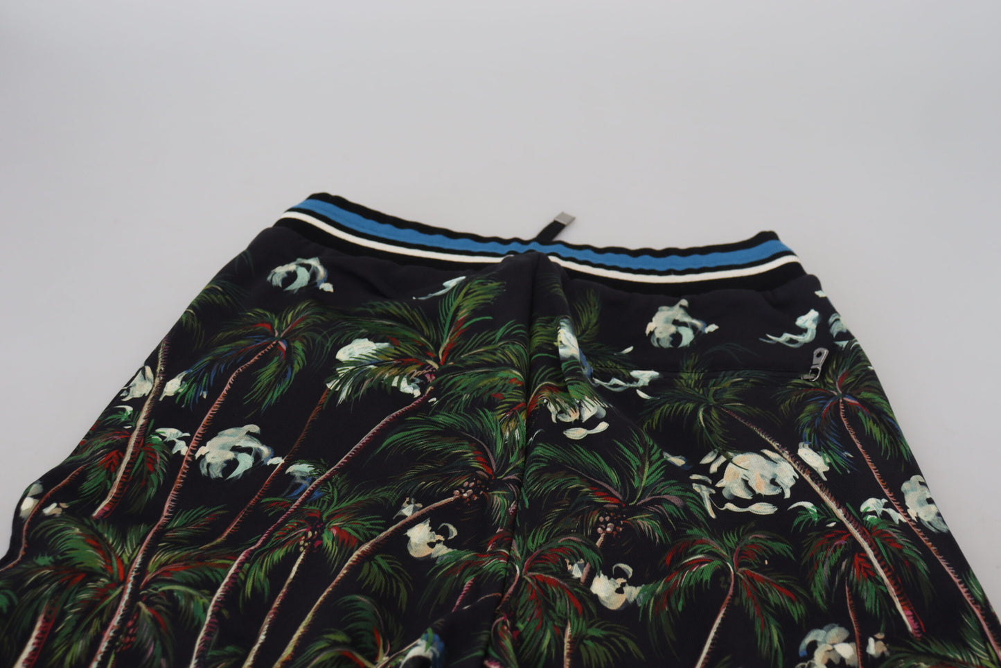 Black Cotton Volcano Print Casual Shorts-Dolce & Gabbana-LabelTerrace.com