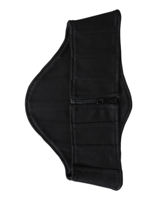 Black Cotton Waist Tuxedo Belt Cummerbund-Dolce & Gabbana-LabelTerrace.com