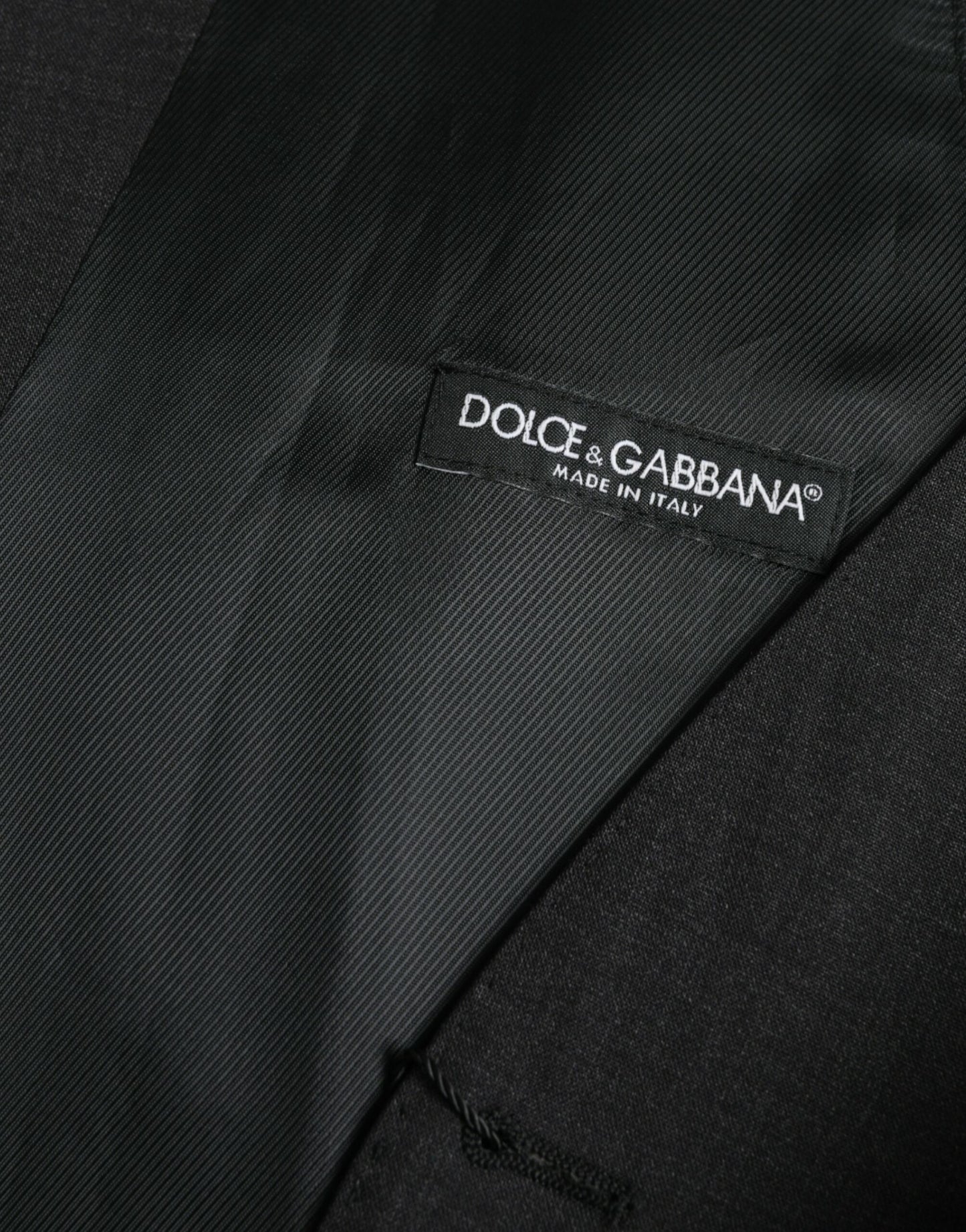 Black Cotton Waistcoat Dress Formal Vest-Dolce & Gabbana-LabelTerrace.com