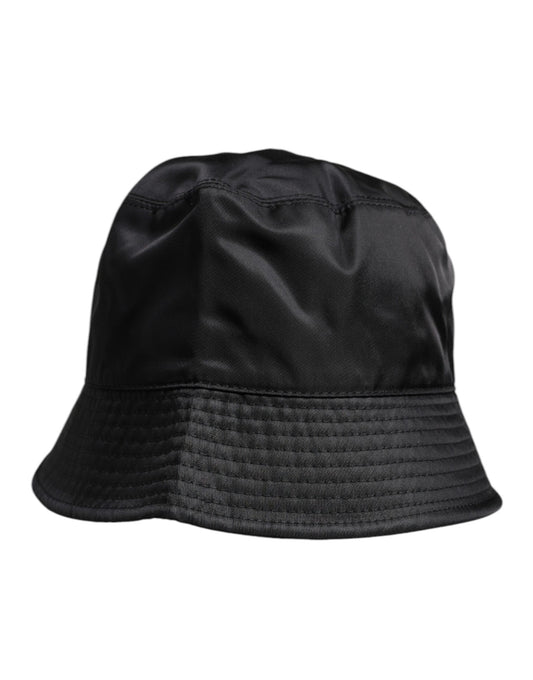 Black Cotton Wide Brim Bucket Hat-Dolce & Gabbana-LabelTerrace.com