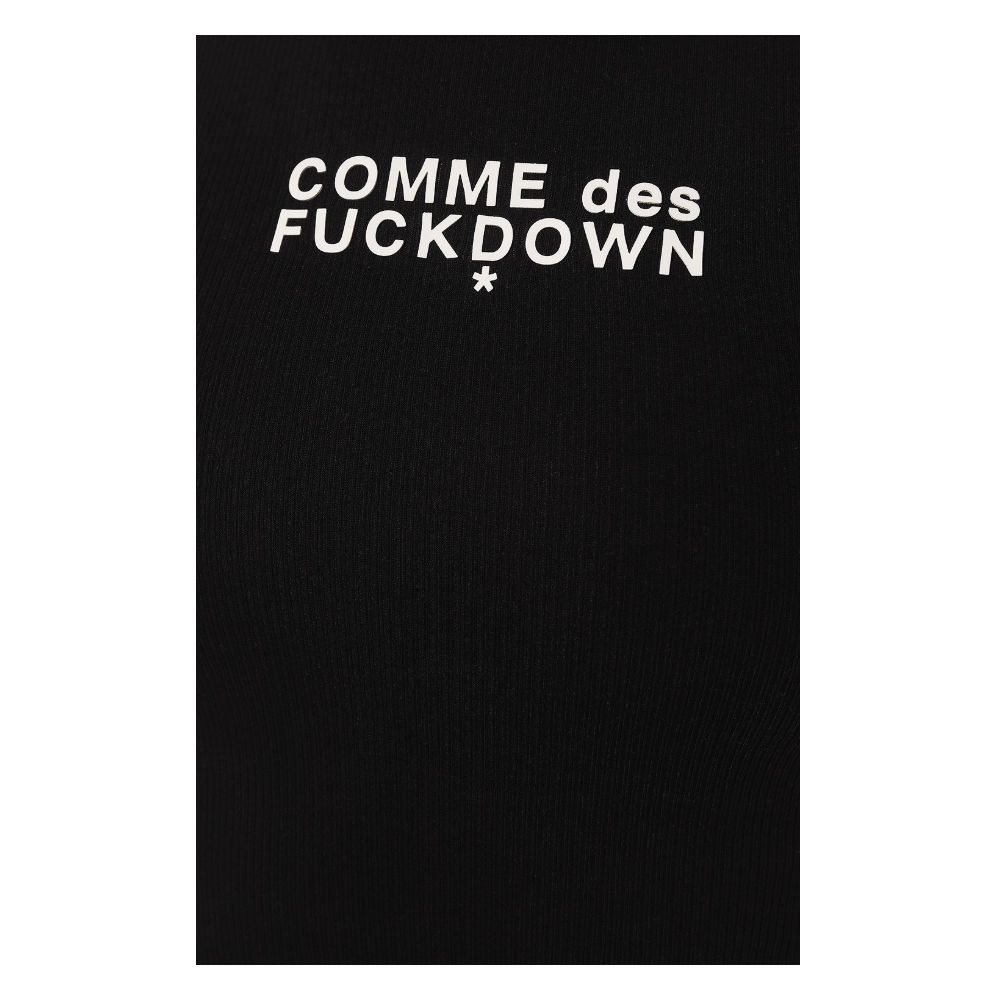 Black Cotton Women Cropped Top-Comme Des Fuckdown-LabelTerrace.com