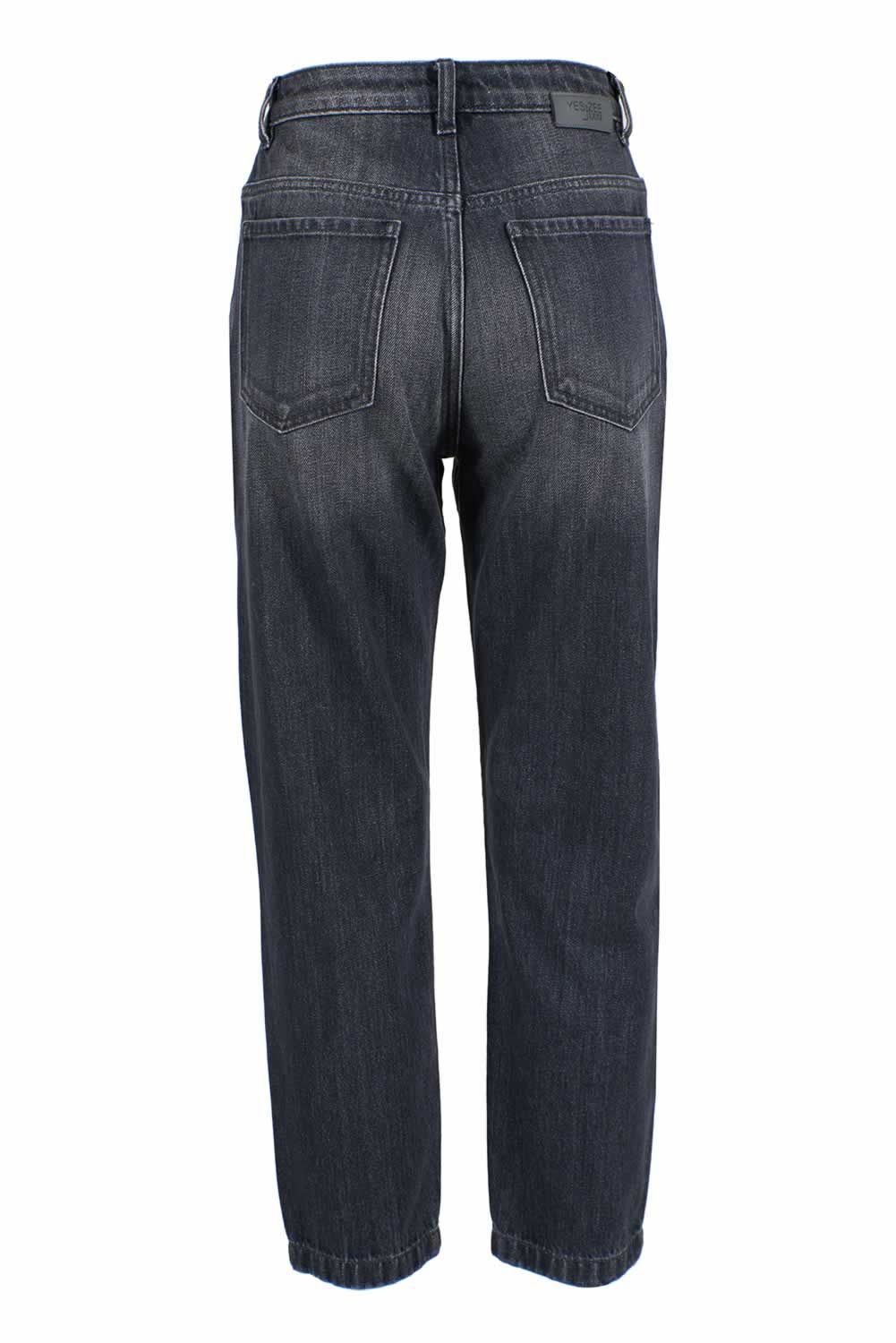 Sorte bomulds højtaljede damejeans