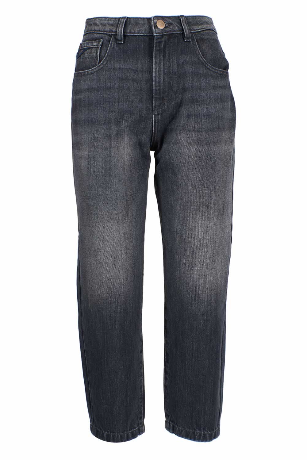 Sorte bomulds højtaljede damejeans
