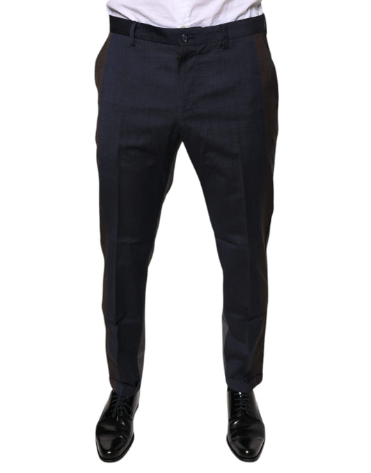 Black Cotton Wool Formal Dress Pants-Dolce & Gabbana-LabelTerrace.com