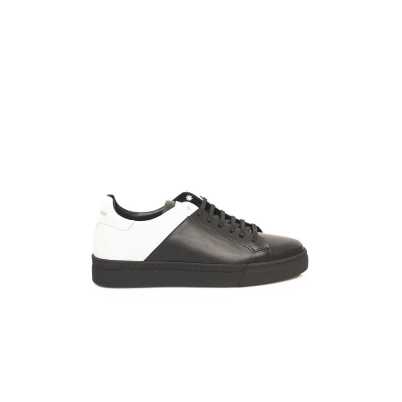 Black Cowhide Men Sneaker-Cerruti 1881-LabelTerrace.com