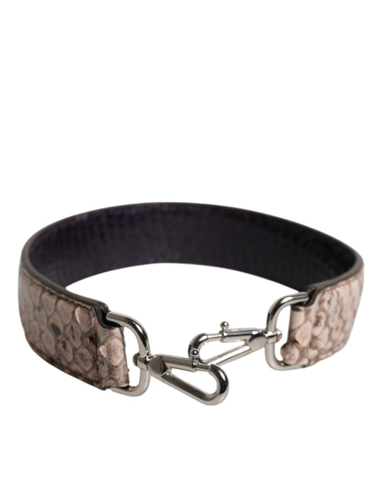 Black Cream Exotic Leather Bag Shoulder Strap-Dolce & Gabbana-LabelTerrace.com