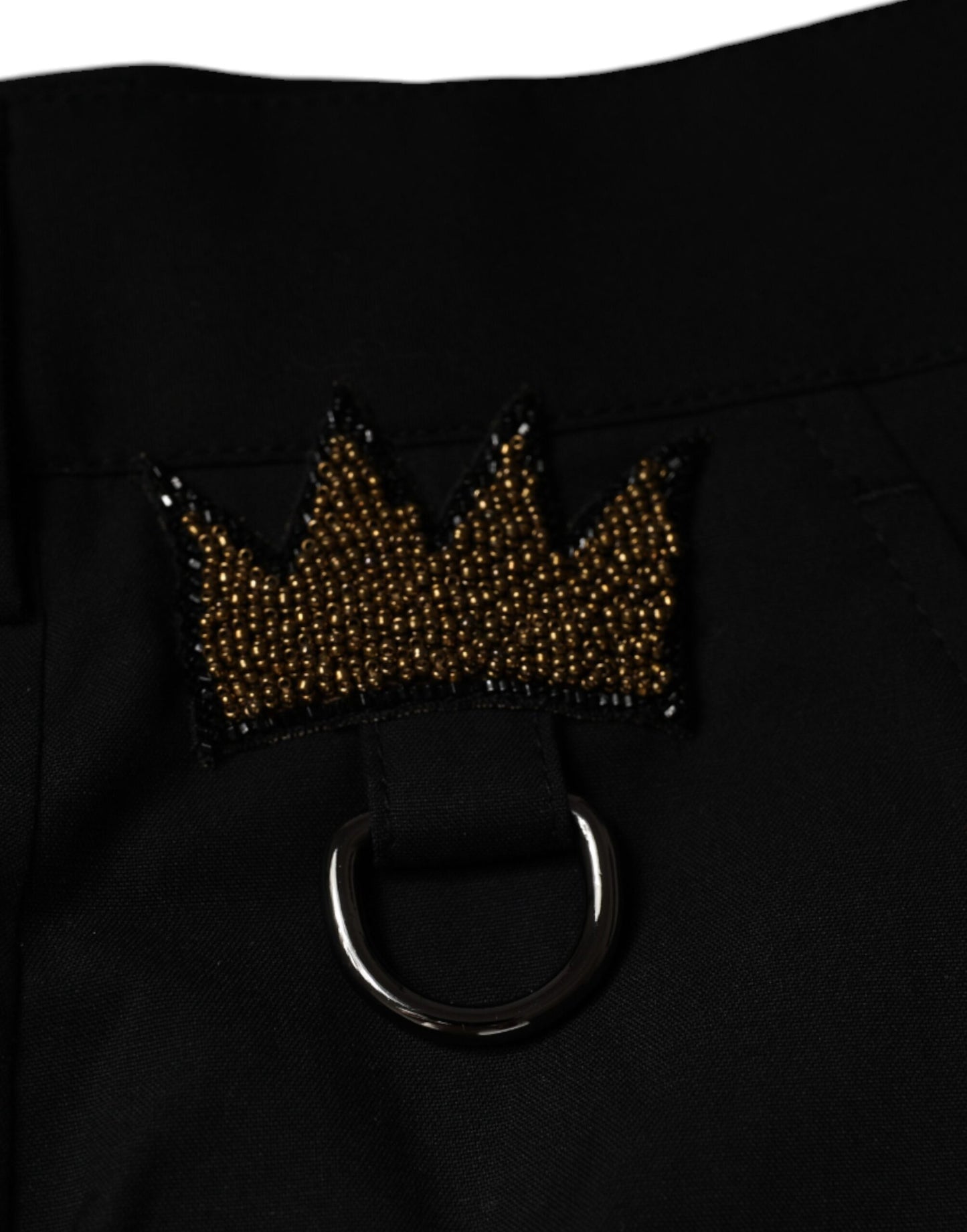 Black Crown Cotton Dress Pants-Dolce & Gabbana-LabelTerrace.com
