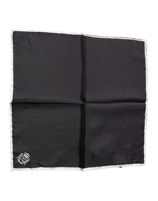 Black Crown Logo Square Handkerchief Scarf-Dolce & Gabbana-LabelTerrace.com