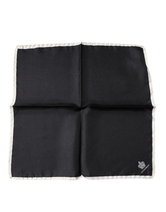 Black Crown Logo Square Handkerchief Scarf-Dolce & Gabbana-LabelTerrace.com