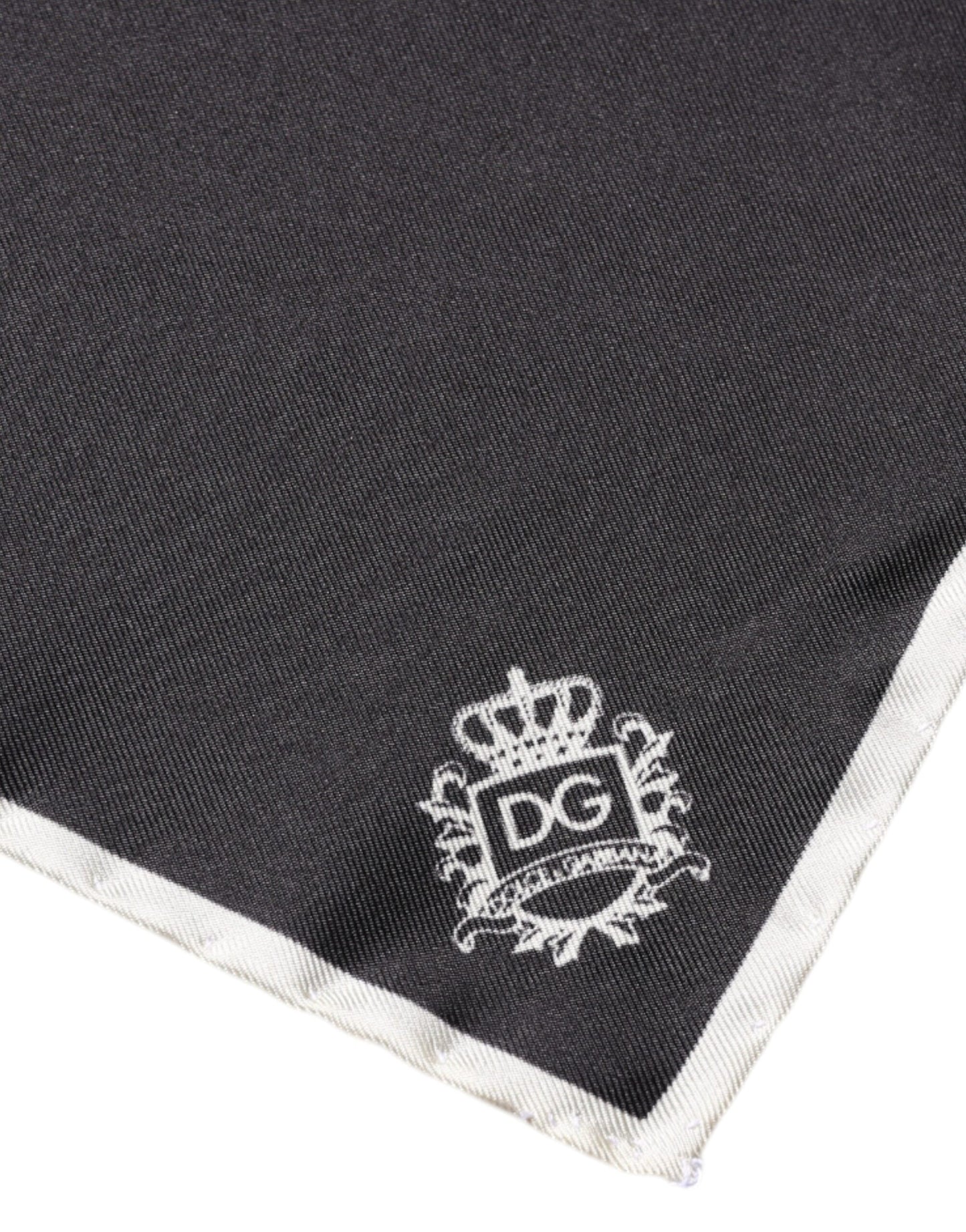 Black Crown Logo Square Handkerchief Scarf-Dolce & Gabbana-LabelTerrace.com