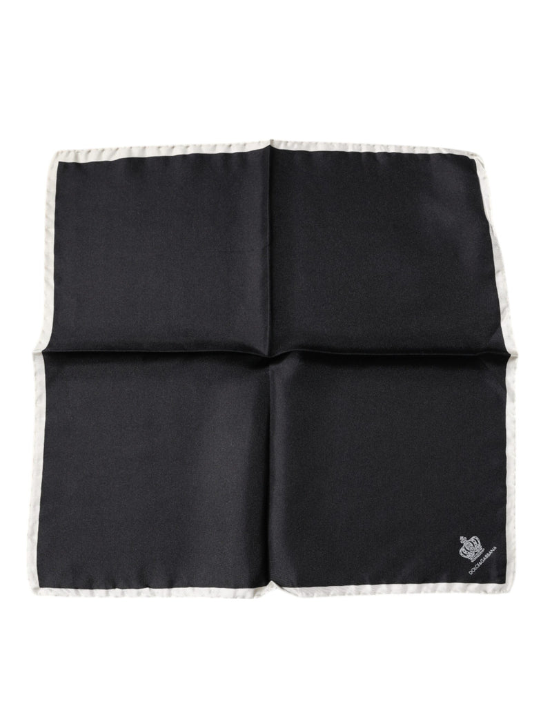 Black Crown Logo Square Handkerchief Scarf-Dolce & Gabbana-LabelTerrace.com