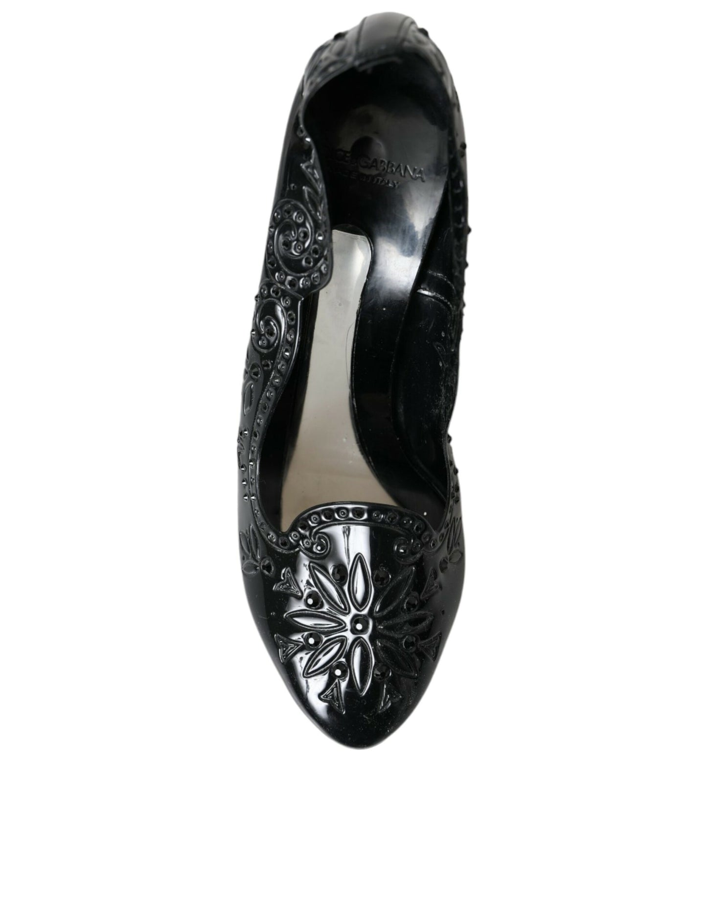 Black Crystal CINDERELLA Heels Pumps Shoes-Dolce & Gabbana-LabelTerrace.com
