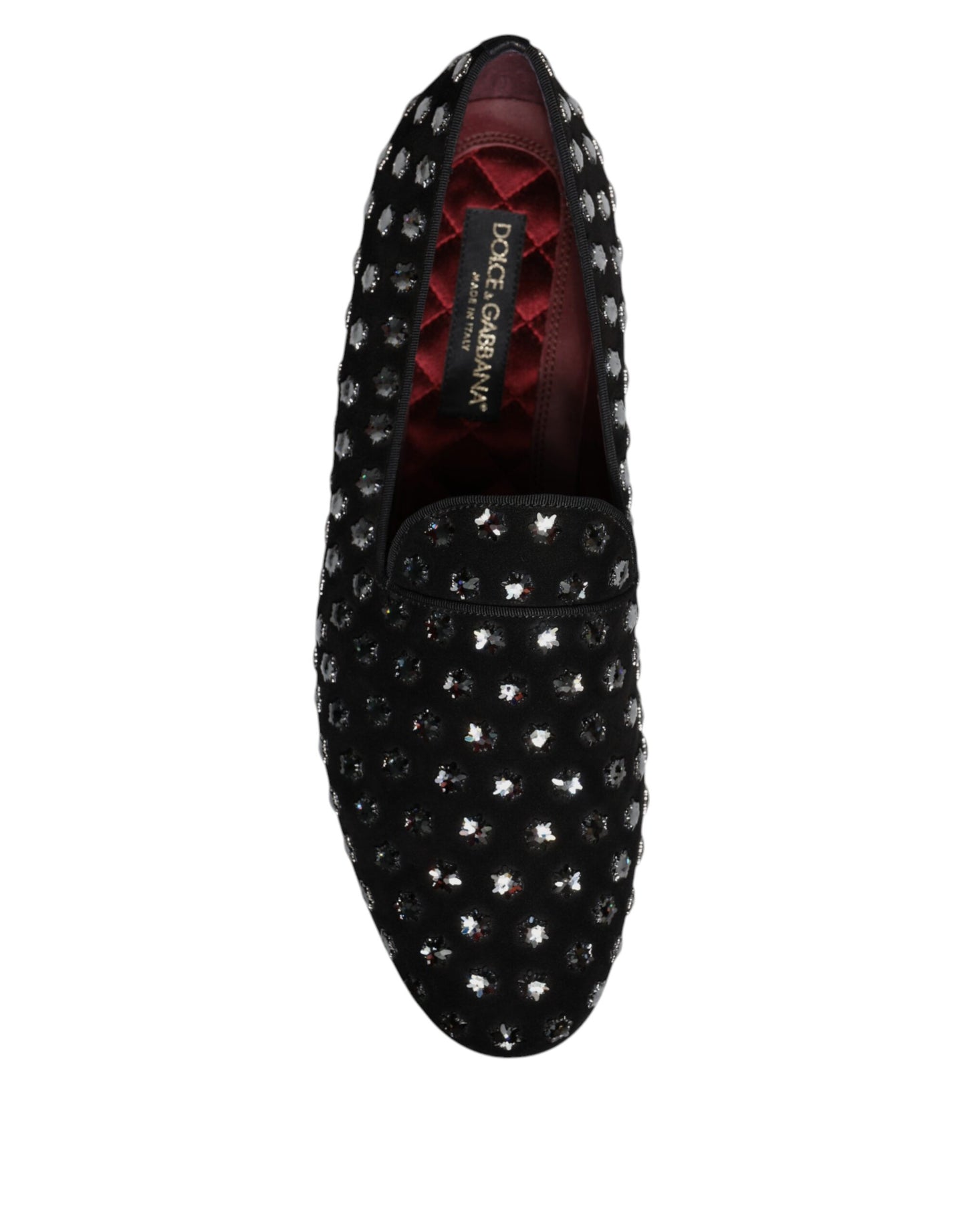 Black Crystal Embellished Loafers Dress Shoes-Dolce & Gabbana-LabelTerrace.com