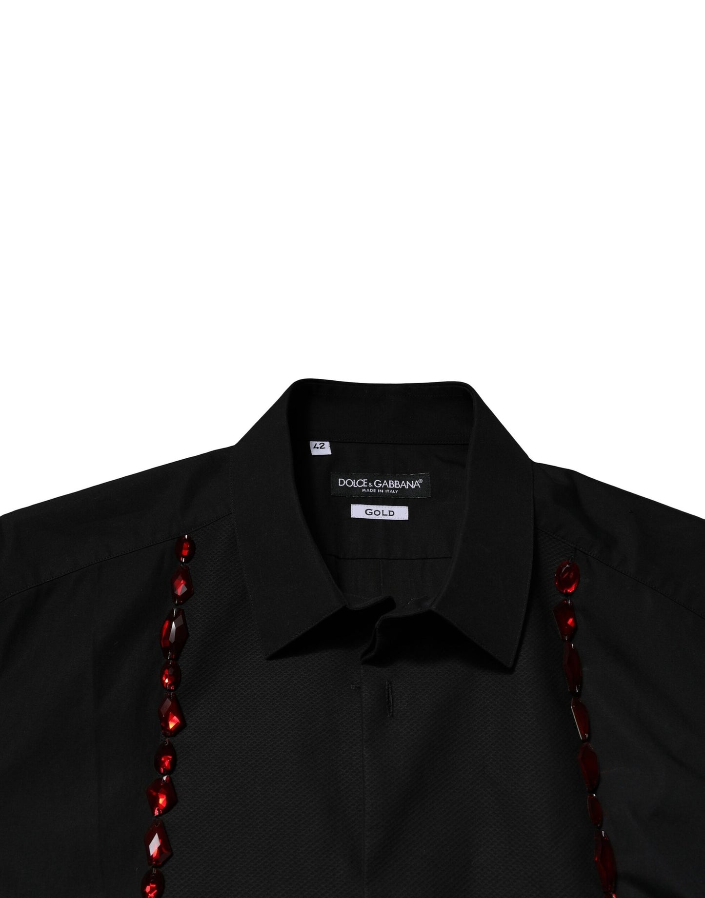 Black Crystal GOLD Formal Men Dress Shirt-Dolce & Gabbana-LabelTerrace.com