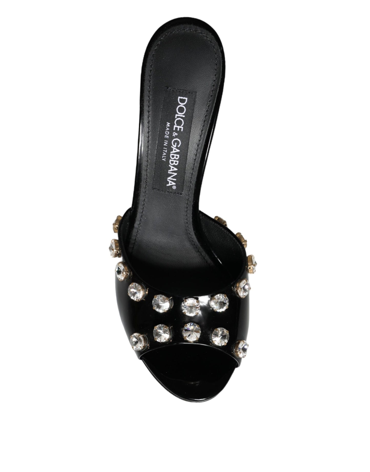 Black Crystal Heels Keira Sandals Shoes-Dolce & Gabbana-LabelTerrace.com