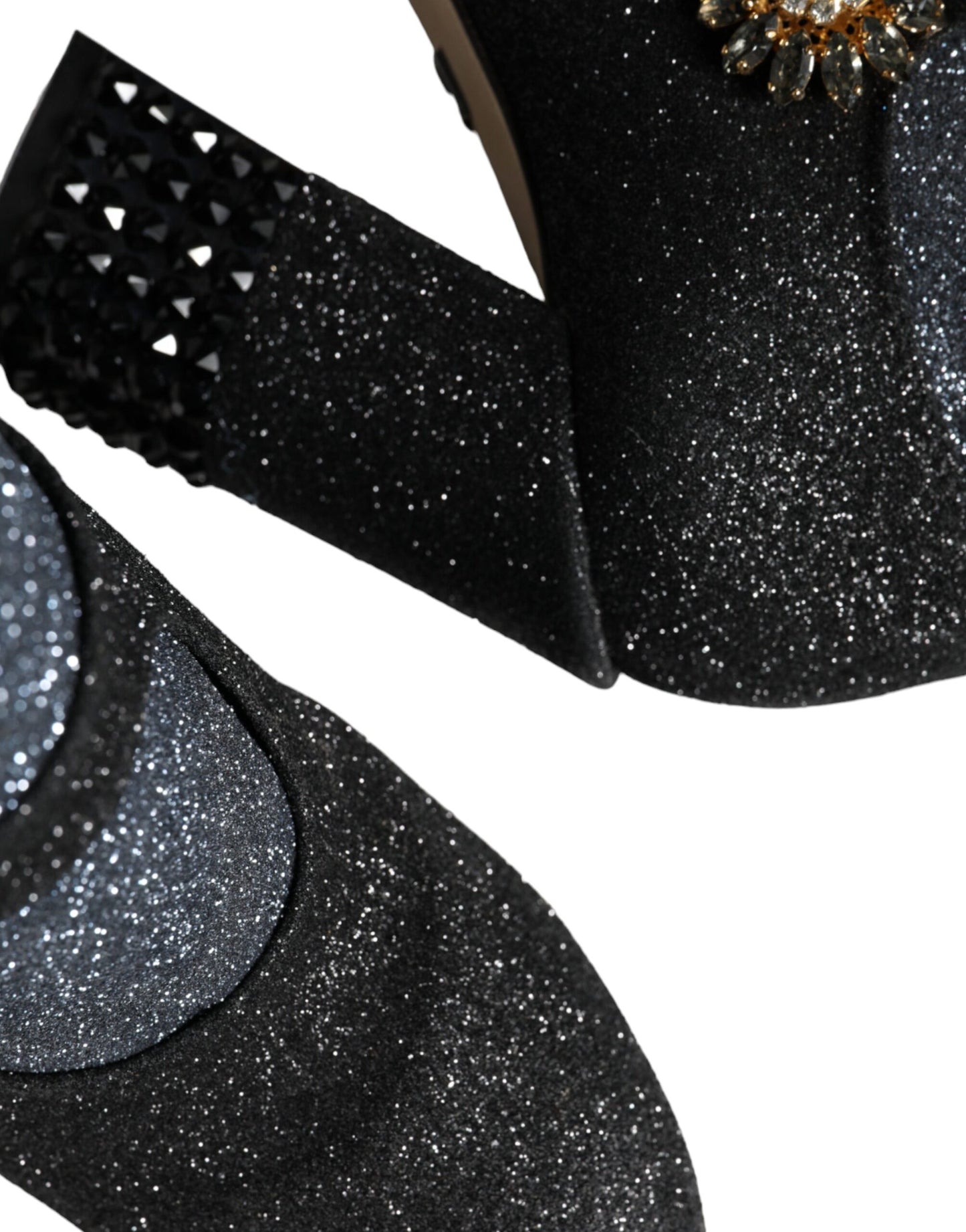 Black Crystal Mary Janes Booties Shoes-Dolce & Gabbana-LabelTerrace.com