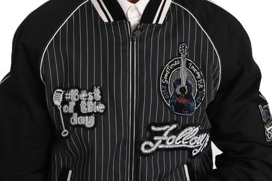 Black DD58 SG62 Sequined Beaded Jacket-Dolce & Gabbana-LabelTerrace.com