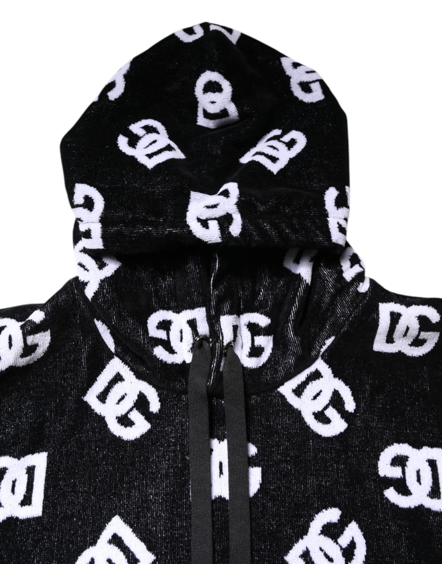 Black DG Cotton Hooded Sleeveless Sweater-Dolce & Gabbana-LabelTerrace.com