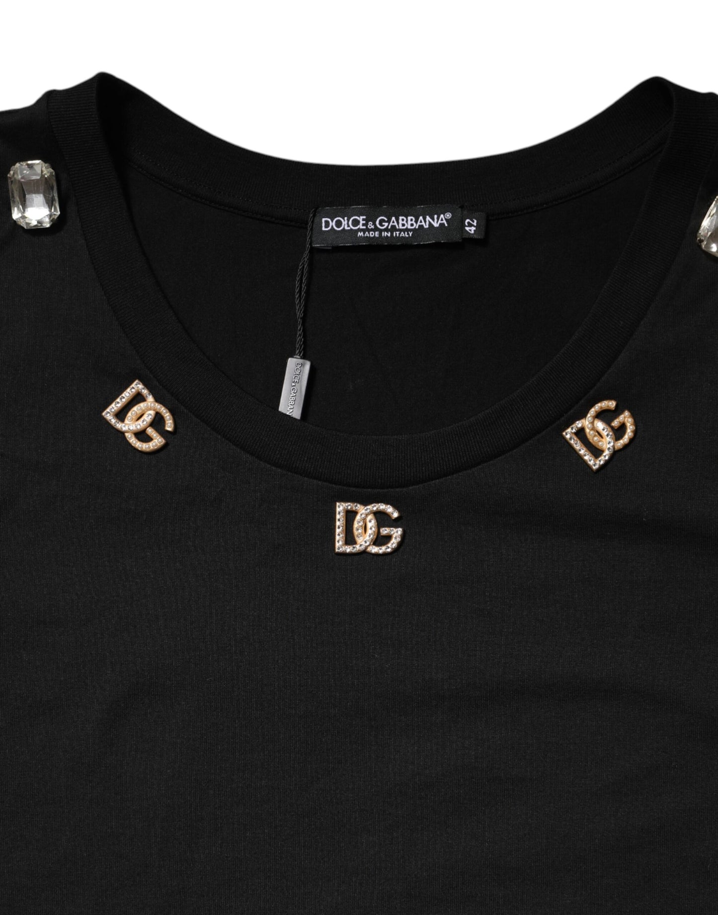 Black DG Embellished Sleeveless Tank Top-Dolce & Gabbana-LabelTerrace.com