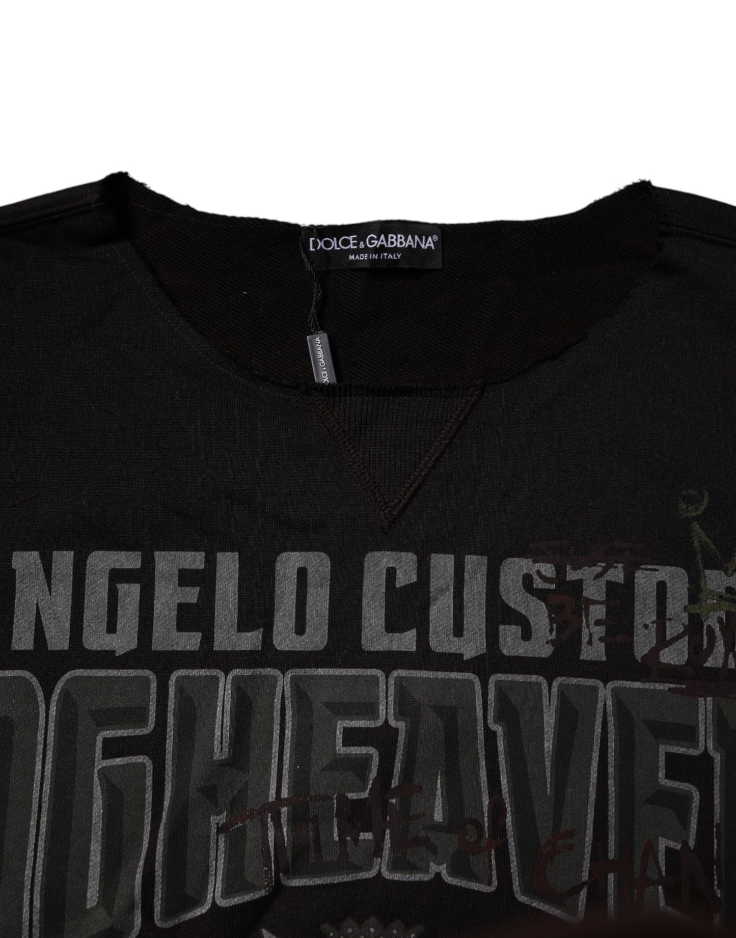 Black DG Heaven Crew Neck Pullover Sweater-Dolce & Gabbana-LabelTerrace.com