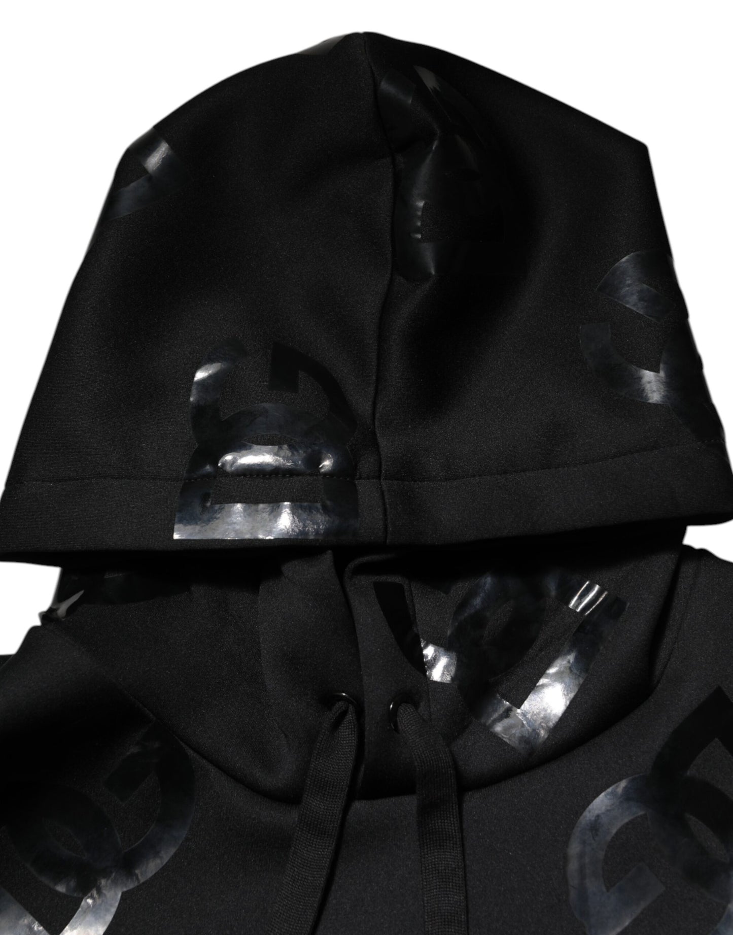 Black DG Logo Hoodie Metallic Print Sweater-Dolce & Gabbana-LabelTerrace.com