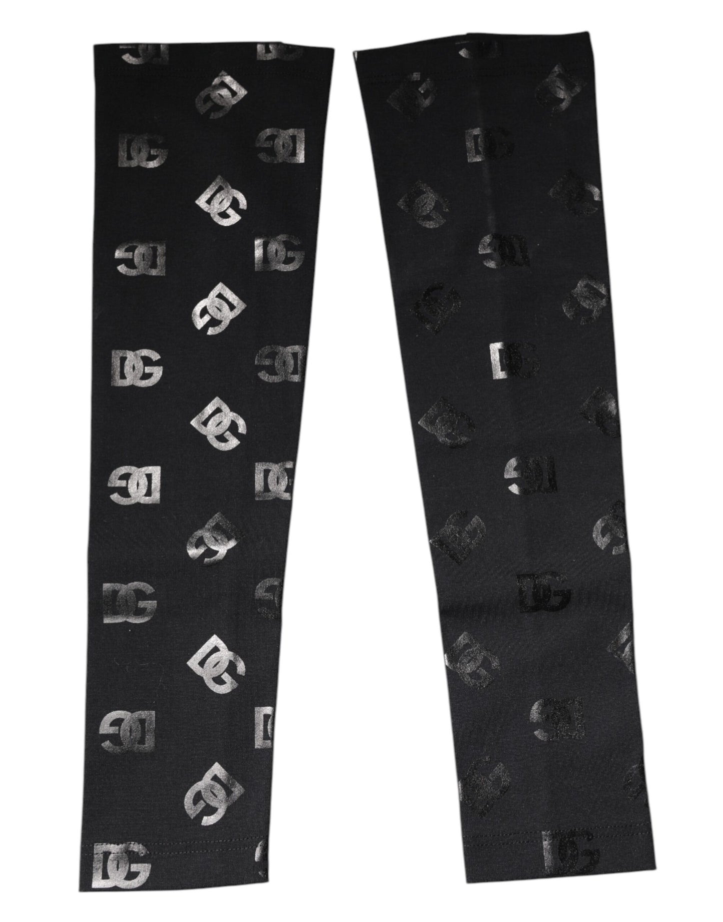 Black DG Logo Monogram Wool Stretch Arm Sleeves-Dolce & Gabbana-LabelTerrace.com