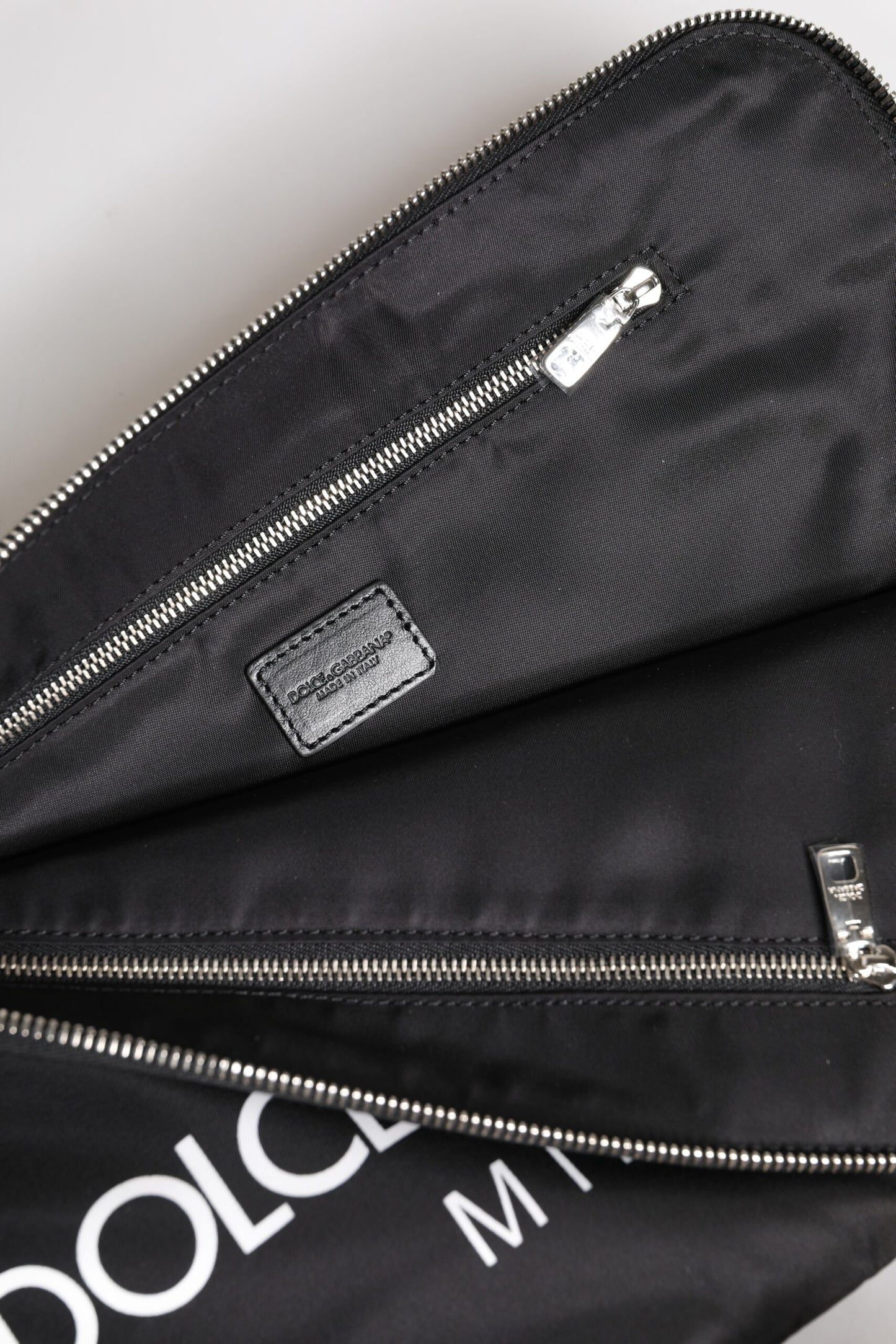 Black DG Milano Print Nylon Pouch Clutch Bag-Dolce & Gabbana-LabelTerrace.com