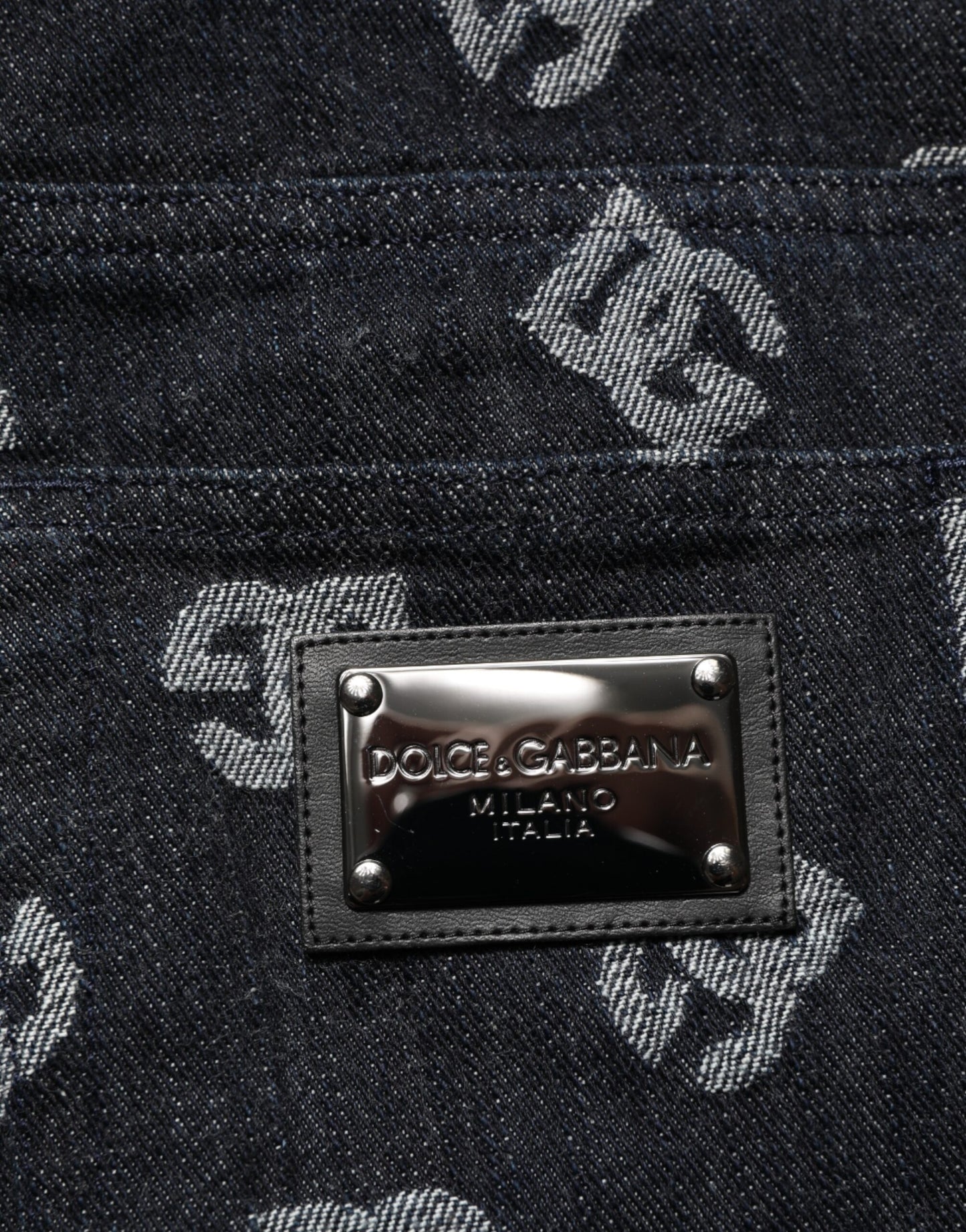 Black DG Monogram Cotton Skinny Denim Jeans-Dolce & Gabbana-LabelTerrace.com