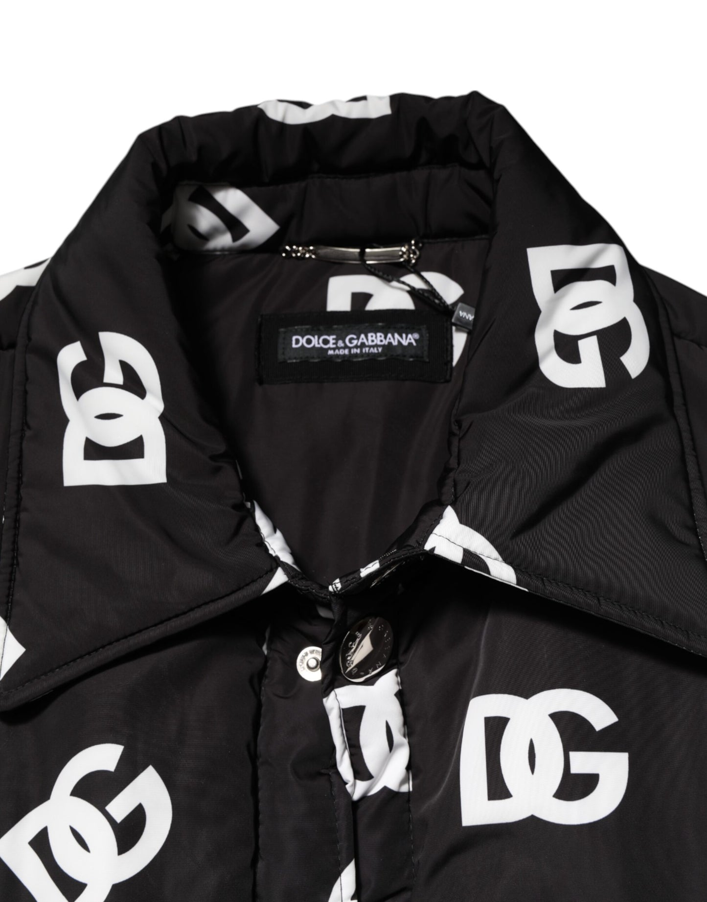 Black DG Monogram Nylon Windbreaker Jacket-Dolce & Gabbana-LabelTerrace.com