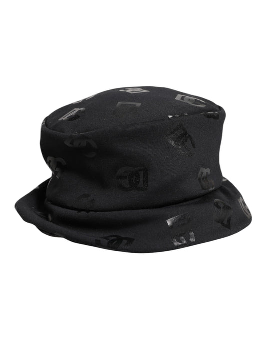 Black DG Monogram Polyester Jacquard Bucket Hat-Dolce & Gabbana-LabelTerrace.com