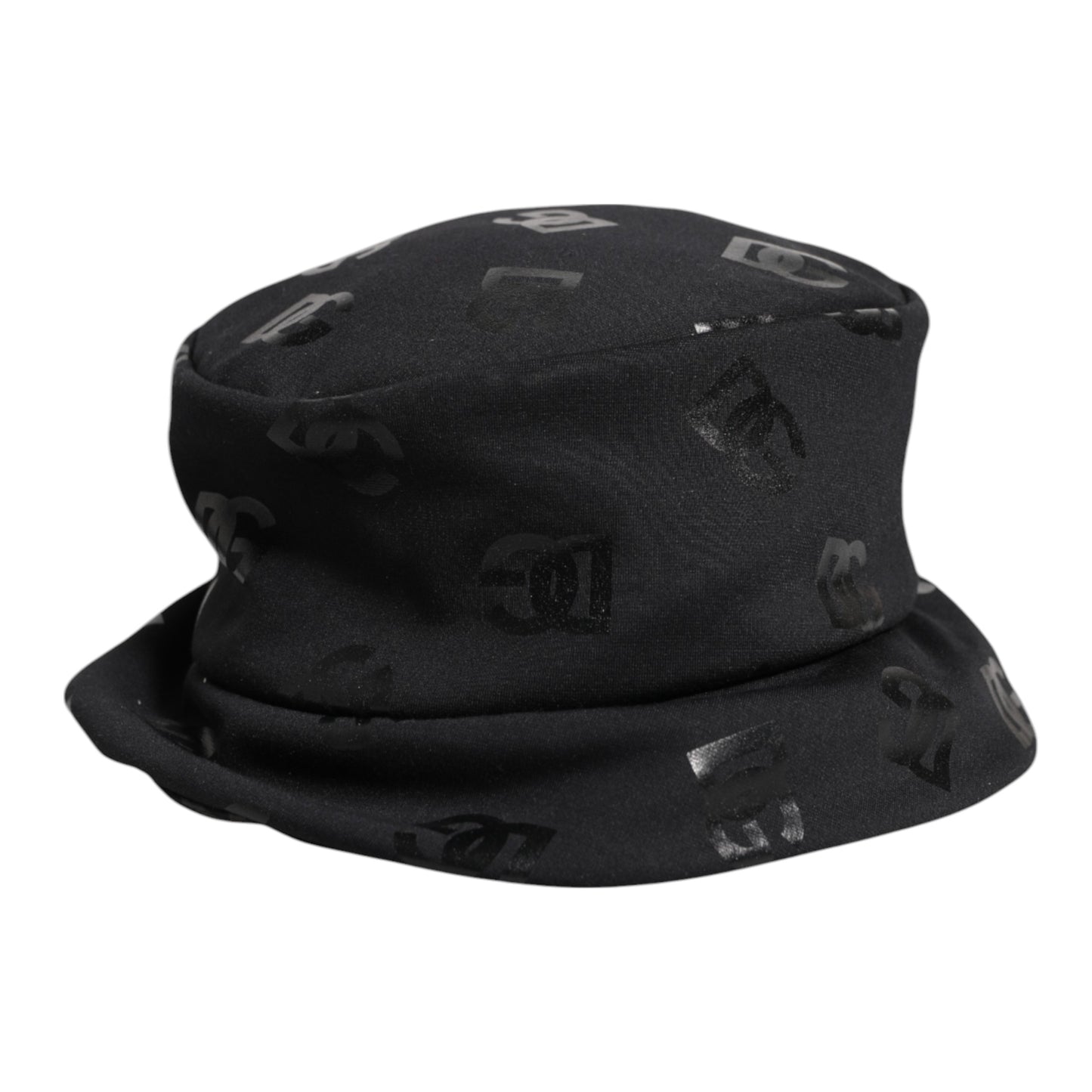 Black DG Monogram Polyester Jacquard Bucket Hat-Dolce & Gabbana-LabelTerrace.com