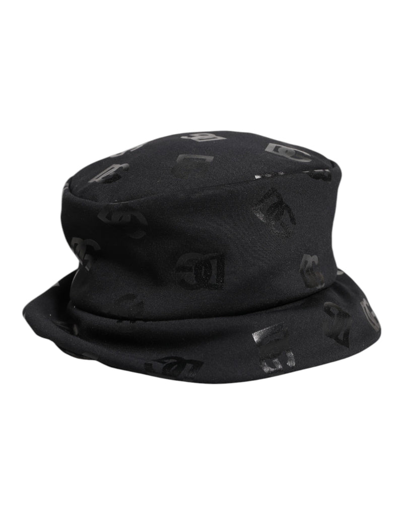 Black DG Monogram Polyester Jacquard Bucket Hat-Dolce & Gabbana-LabelTerrace.com