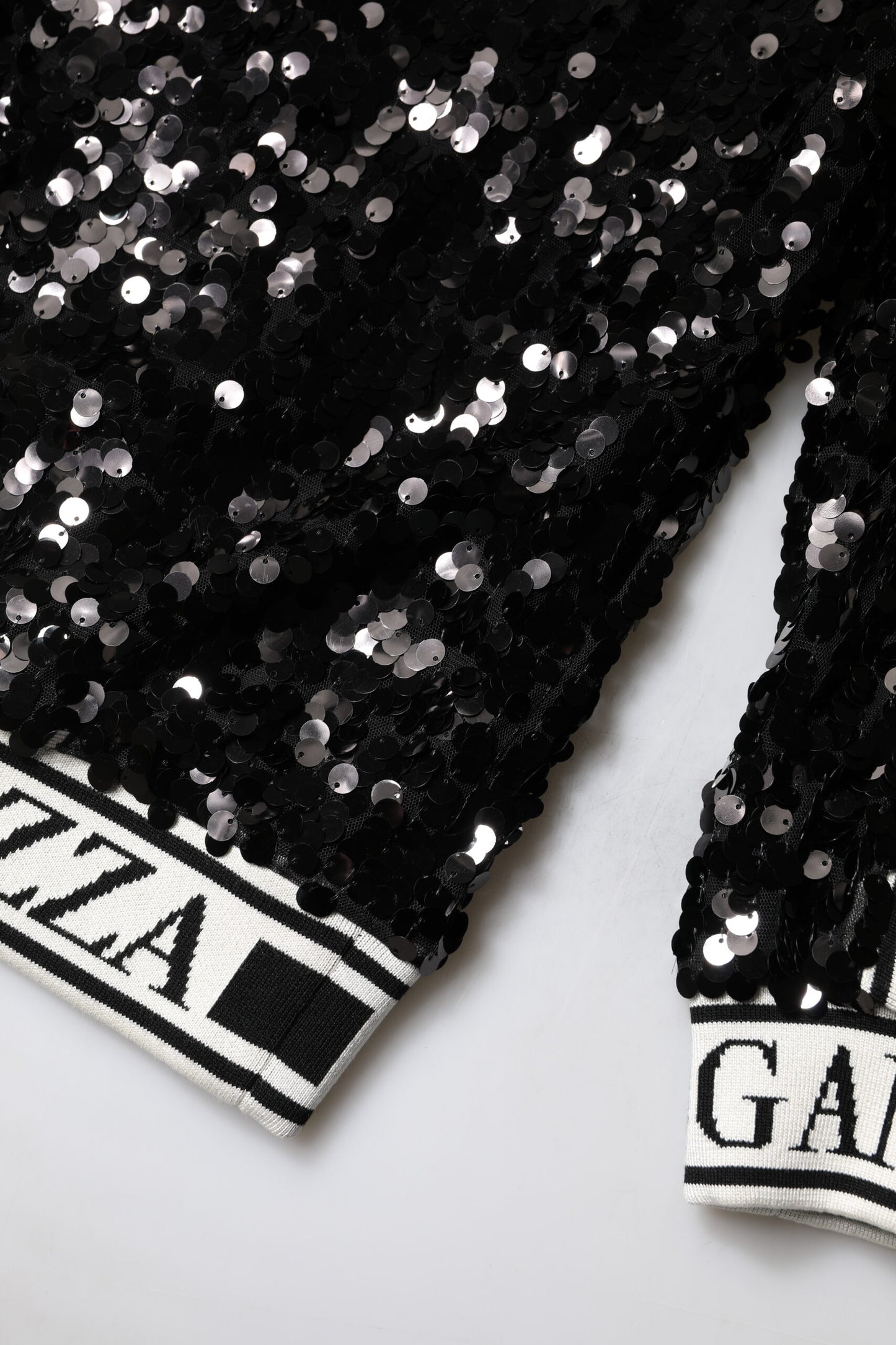 Black DG Queen Sequin Pullover Sweater-Dolce & Gabbana-LabelTerrace.com