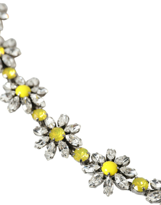 Black Daisy Crystal Dauphine Waist Belt-Dolce & Gabbana-LabelTerrace.com