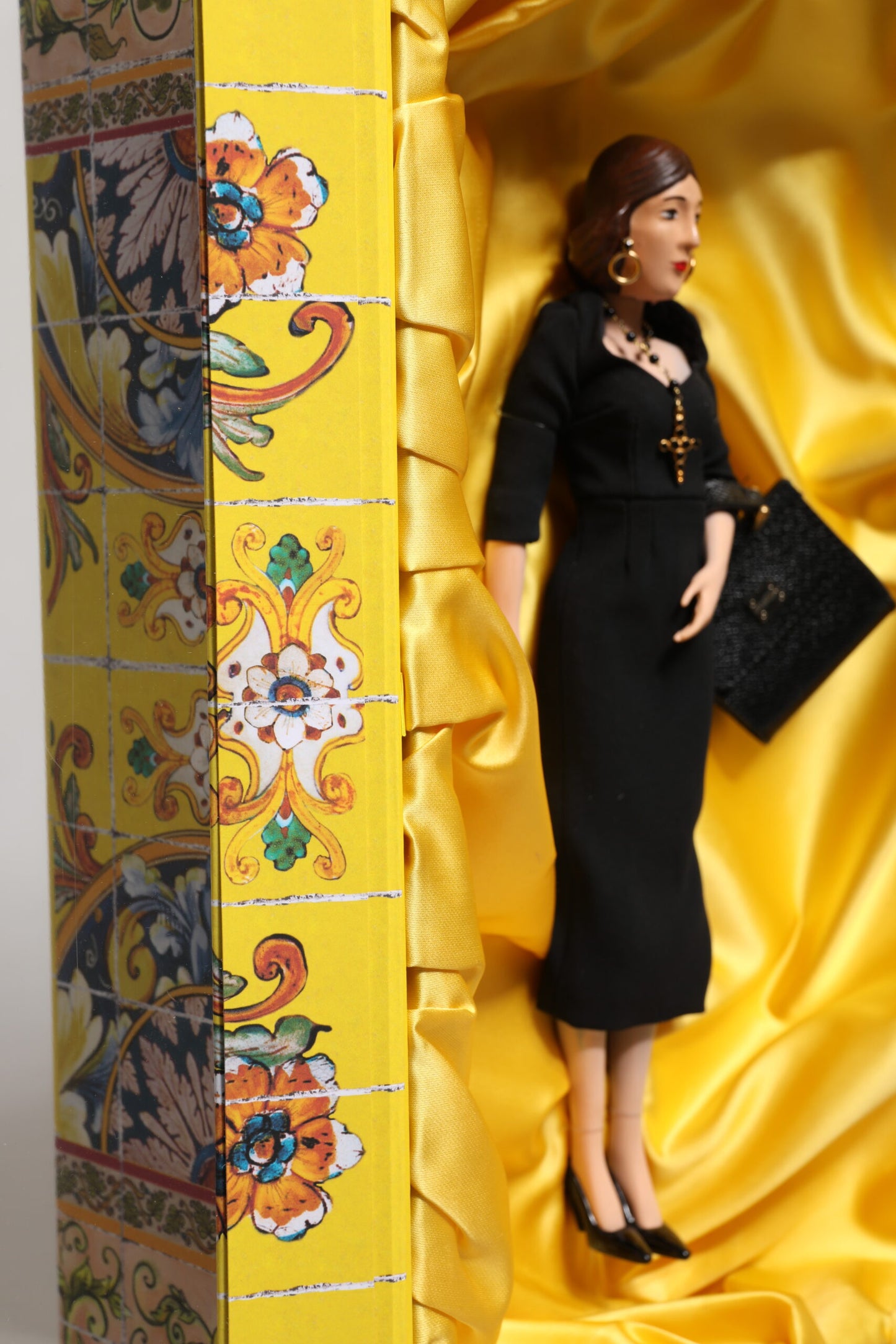 Black Dress Ceramic Porcelain Fashion Leather Sicily Dolls-Dolce & Gabbana-LabelTerrace.com