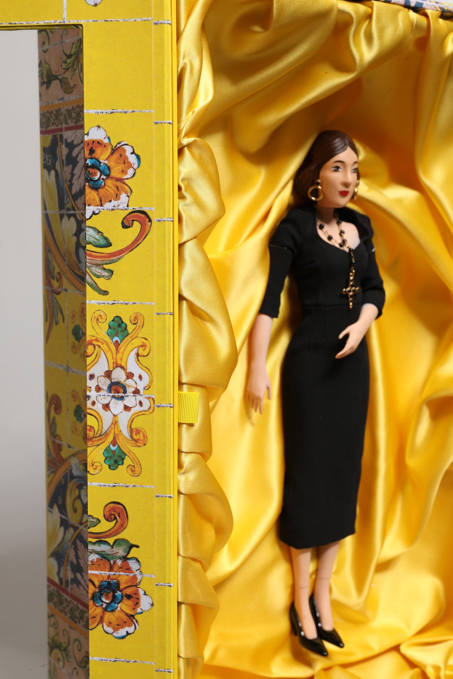 Black Dress Ceramic Porcelain Fashion Leather Sicily Dolls-Dolce & Gabbana-LabelTerrace.com