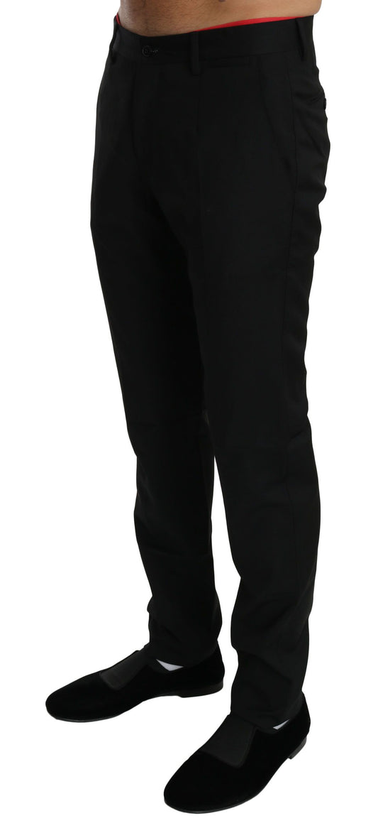 Black Dress Formal Trouser Mens Wool Pants-Dolce & Gabbana-LabelTerrace.com
