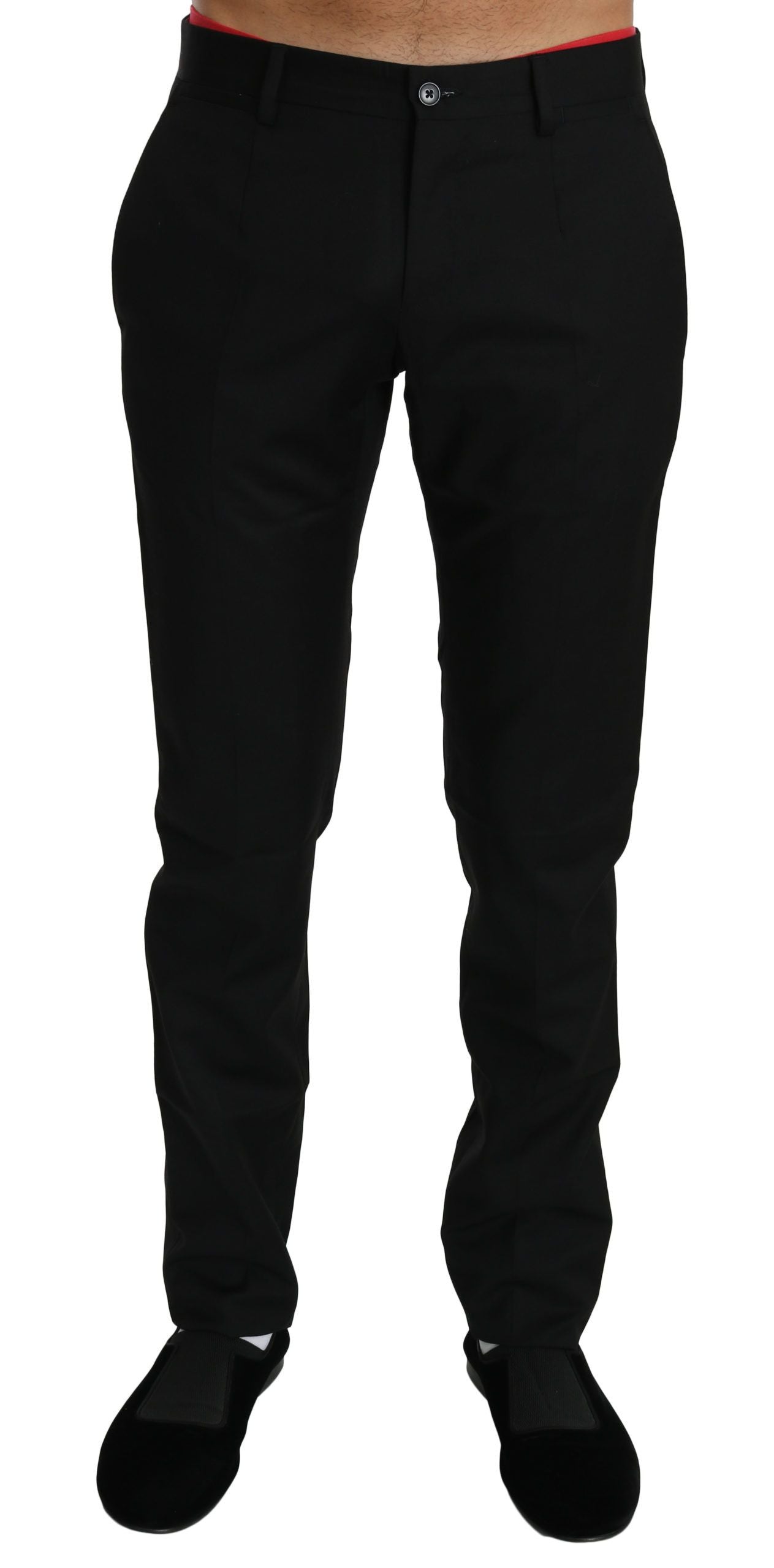 Black Dress Formal Trouser Mens Wool Pants-Dolce & Gabbana-LabelTerrace.com