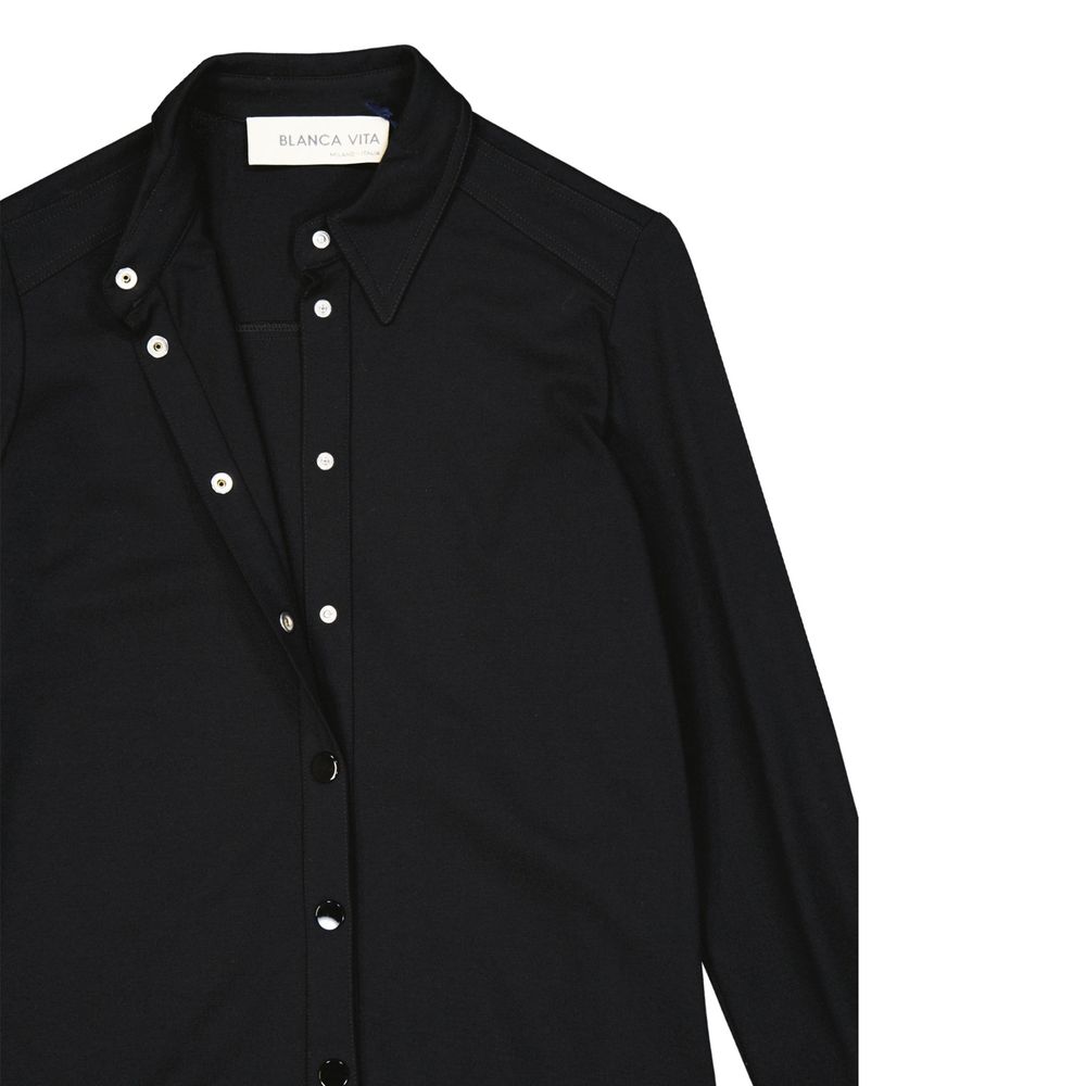 Black Elastane Casual Dress