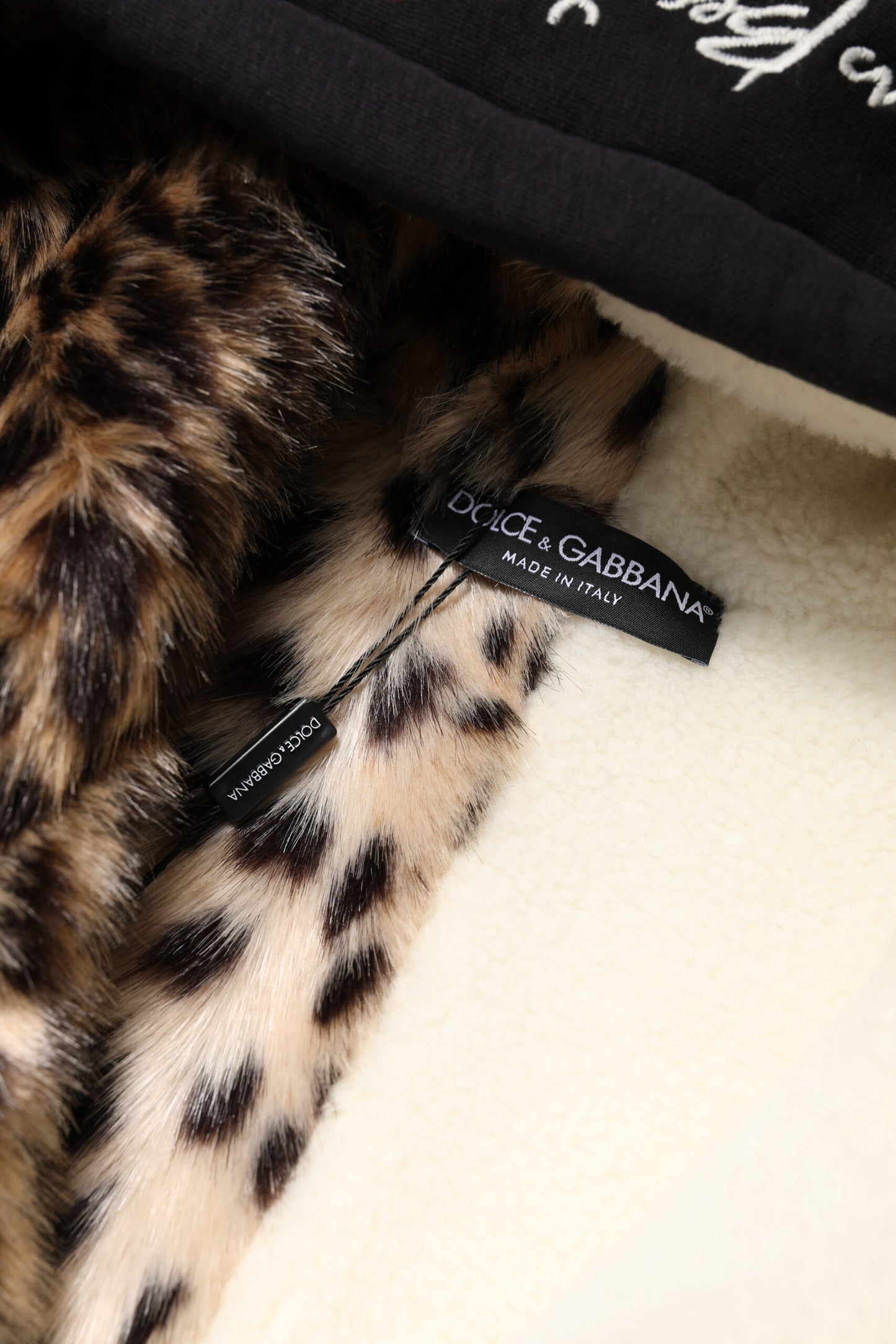 Black Embroidered Full Zip Hooded Jacket-Dolce & Gabbana-LabelTerrace.com